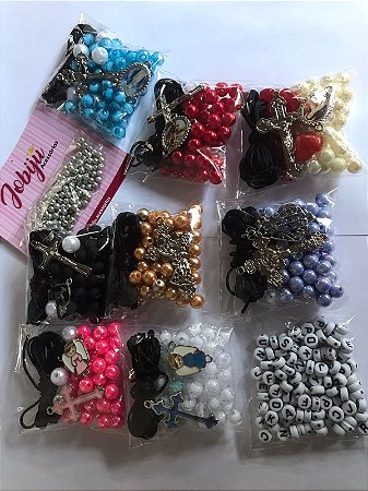 Combo com 8 kits letras e bolas 4mm