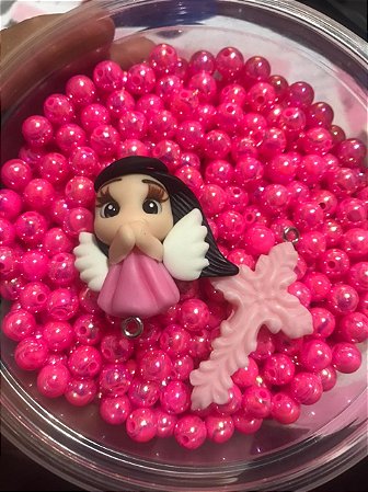 kit de biscuit com bola rosa chichete irizada