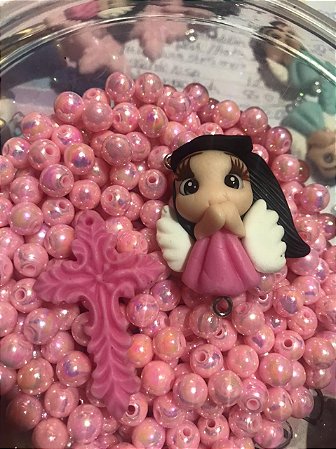 kit de biscuit com bola rosa bebê irizada