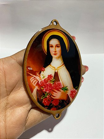 Medalha de madeira Santa Terezinha