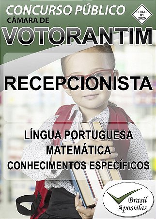 Votorantim, Câmara de - 2026 - Apostila para Recepcionista