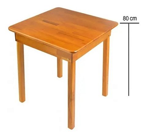 Mesa Fixa 90x90 Cm Quadrada Em Madeira Maciça Cozinha Bar