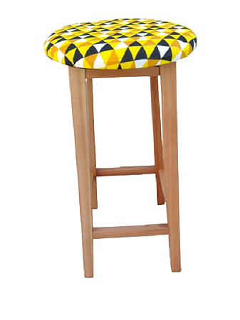 Banqueta Estofada - 68cm Altura - Madeira Maciça