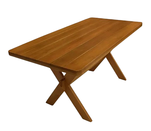 Mesa De Madeira Maciça Eucalipto 2 Metros + 2 Banquetas De 75cm