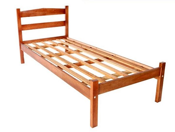 Cama de Solteiro em Madeira Maciça de Eucalipto