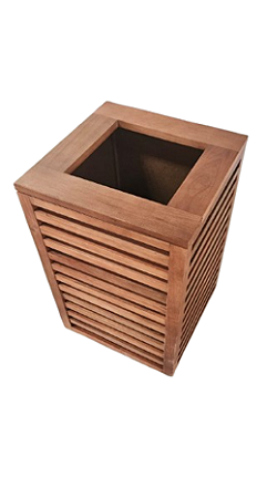 Lixeira Moderna Em Madeira Maciça