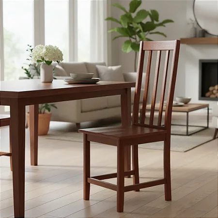 Kit Com 4 Cadeiras Em Madeira Maciça Eucalipto - Mesa Jantar