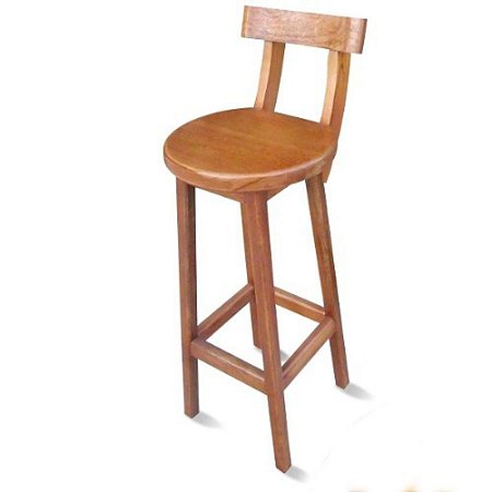 Banqueta de madeira com encosto