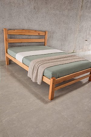 Cama Casal Em Madeira 100% Maciça Eucalipto