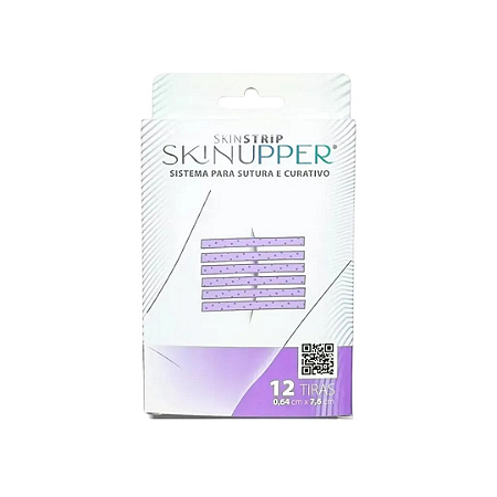 Curativo Ponto Falso Skin-Strip Com 12 Tiras 0,64x7,6 cm