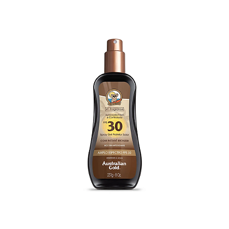 Bronzeador Australian Gold Instant Bronzer FPS 30 Corporal Spray Gel com 237ml