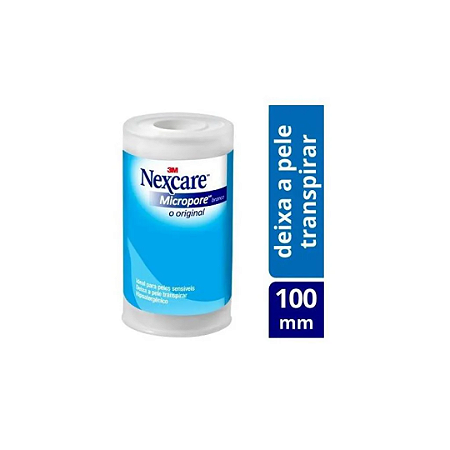 Fita Micropore Nexcare Branca 100mmX4,5m