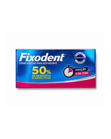 Creme Fixador de Dentadura Fixodent Original com 21g 50% Desconto na 2 Unidade