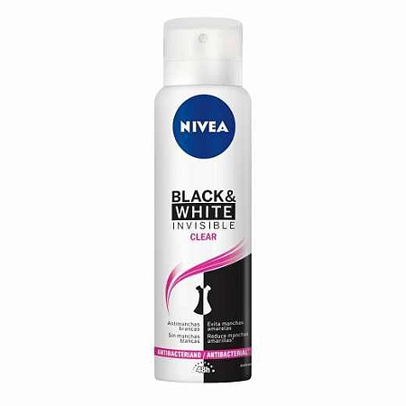 Desodorante Antitranspirante Aerossol Nívea Black&White Invisible Clear 200ml