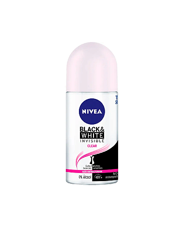 Desodorante Roll On Nivea Black & White Invisible Clear 50ml