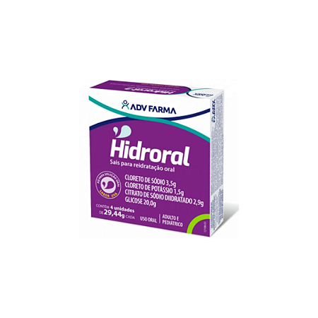 Hidroral Sabor Uva Com 4 Envelopes