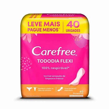 Protetor Diário Carefree Tododia Sem Perfume 40 Unidades Leve mais Pague menos