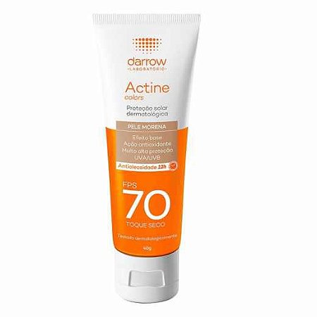 Protetor Solar Facial Actine Toque Seco Pele Morena FPS70 40g