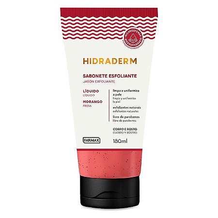 Sabonete Líquido Esfoliante Hidraderm Morango 180ml