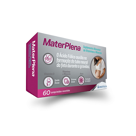 Materplena Gestante 60 Comprimidos Cristália Suplemento Vit