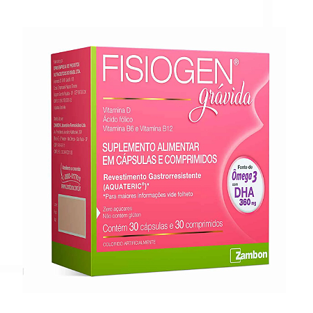 Polivitamínico Fisiogen Grávida 30 Cápsulas + 30 Comprimidos