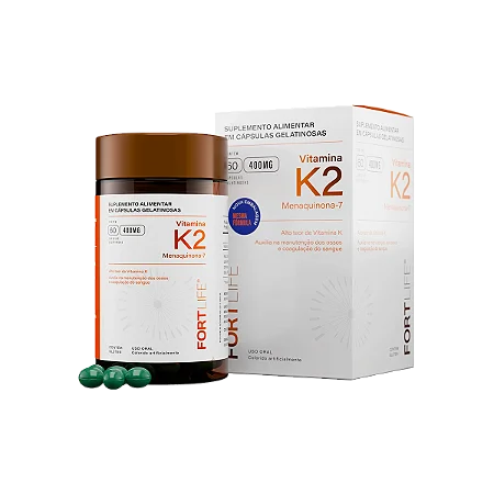 Vitamina K2 400mg 60 Cápsulas FortLife