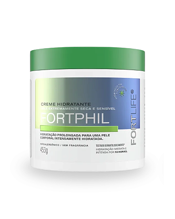 Fortphil Creme Hidratante Corporal Pele Seca e Sensível com 453ml