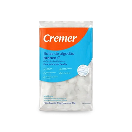 Algodão Bola Cremer Pacote Com 95 gr
