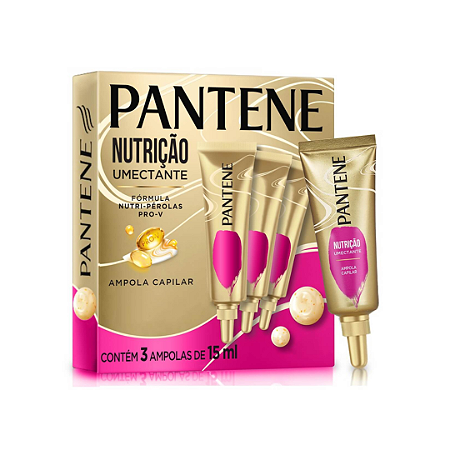 Kit Ampolas Pantene Nutrição Umectante 15ml Com 3 Unidades