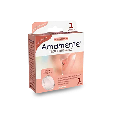 Protetor de Mamilo Amamente Bico de Silicone Com 1 Unidade