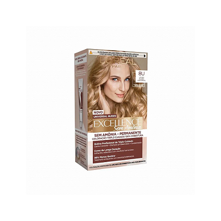 Tinta de Cabelo Imédia Excellence L'Oréal Paris Sem Amônia Cor 8U Louro Claro Universal