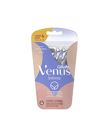 Aparelho Depilatório Gillette Venus Íntima Com 4 Unidades