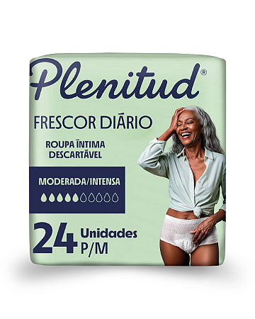 Roupa Íntima Descartável para Incontinência Unissex Plenitud Classic P/M – 24 Unidades