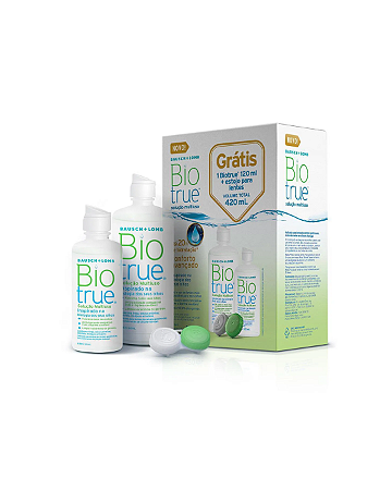 Kit Biotrue Solução para Lentes de Contato 300ml + 120ml + Estojo