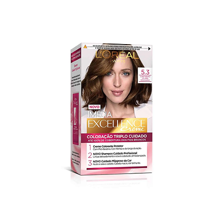 Tintura de Cabelo Imédia Excellence L'Oréal Paris Cor 5.3 Castanho Claro Dourado