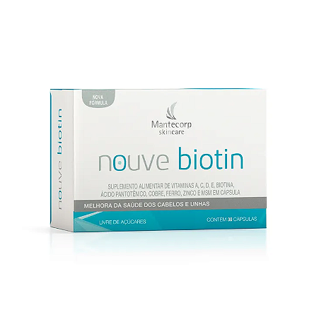 Suplemento Nouve Biotin Cabelo Pele e Unha 30 cápsulas Mantecorp