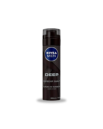 Espuma de Barbear Nivea Men Deep Suave Carvão Ativado 200ml