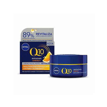 Creme Facial Antissinais Noite Nivea Q10 Energy Vitamina C com 50g