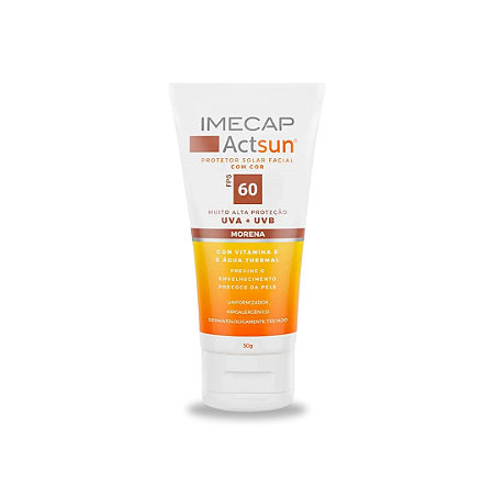 Imecap Actsun Protetor Solar Facial Fps60 Cor Morena 50g