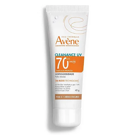Protetor Solar Facial Avène Cleanance UV FPS 70 Médio Escuro 40g