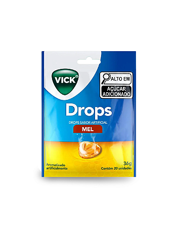 Pastilha De Mel Vick Drops Envelope 36g Com 20 Unidades
