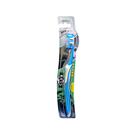 Escova Dental Adulto Azul Macia Max Proteção Club Green