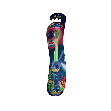 Escova Dental Infantil Verde Macia Até 6 Anos PJ Masks 3D Green