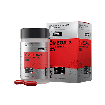 Ômega-3 + Coenzima Q10 1000mg 60 Cápsulas FortLife