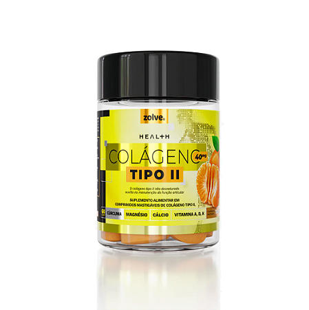 Colágeno Tipo II 60 Cápsulas Sabor Tangerina Zolve Labs