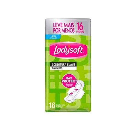 Absorvente Ladysoft Cobertura Suave com Abas 16 unidades