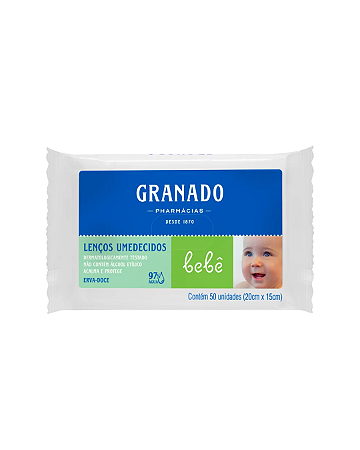 Lenço Umedecido Granado Erva Doce Com 50 Unidades