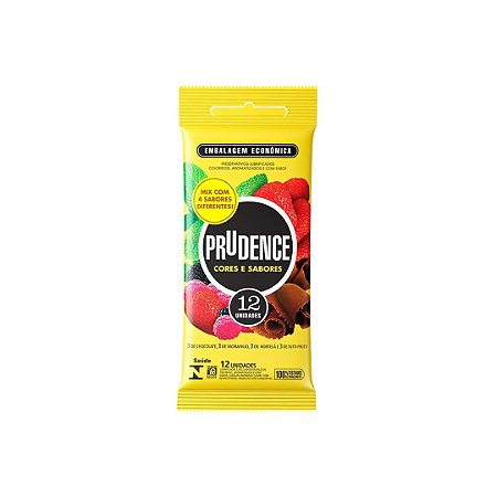 Preservativo Prudence Mix Flowpack com 12 unidades