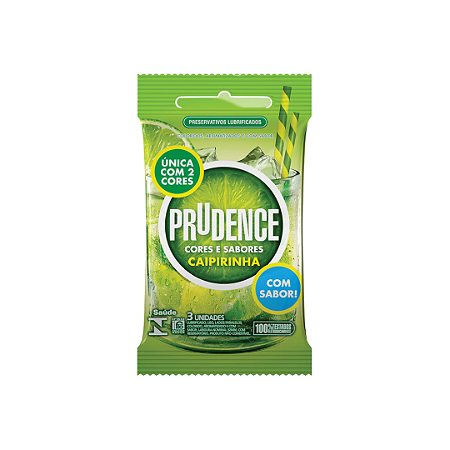 Preservativo Prudence Cores e Sabores Caipirinha Com 3 Unidades