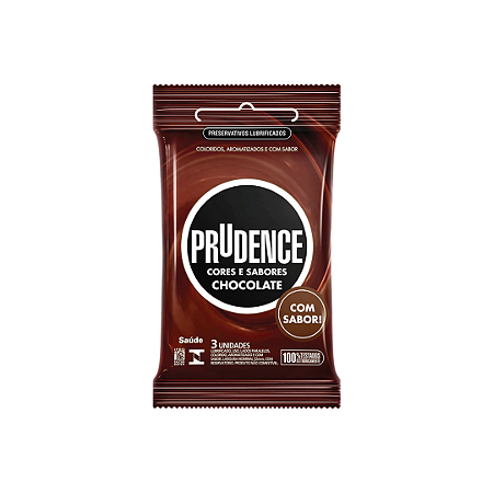 Preservativo Prudence Cores e Sabores Chocolate Com 3 Unidades